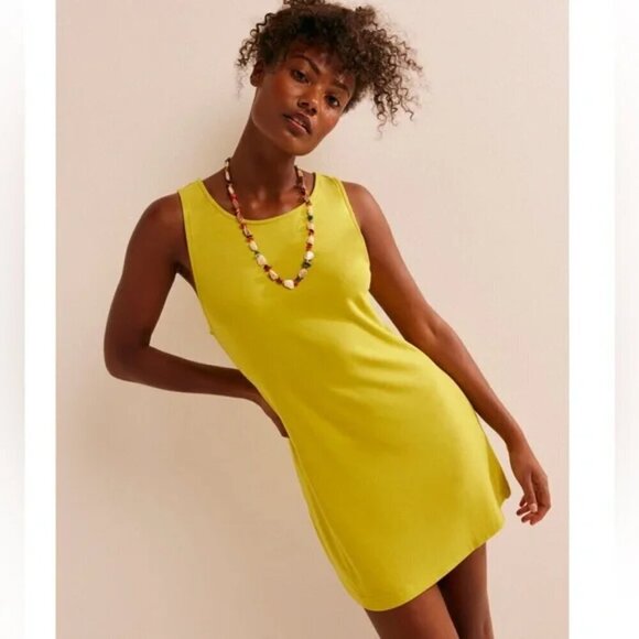 NWT Free People Essential Slim Lime Green Mini Slip Dress - Picture 1 of 6